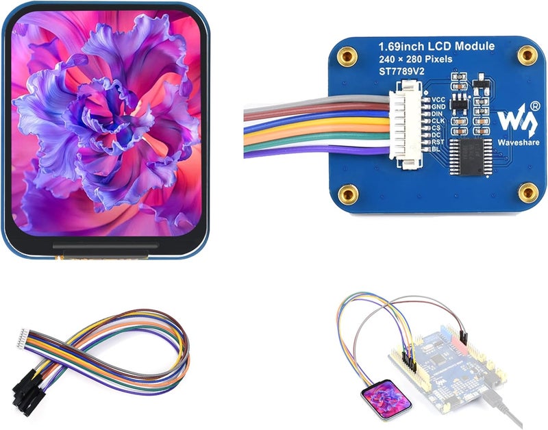 UBEEKOO وحدة عرض LCD بحجم 1.69 بوصة، لوحة عرض IPS متوافقة مع Raspberry Pi 5/4B/3B+/3B/2B/Zero W/WH/Zero 2 W/Arduino/STM32، شريحة تشغيل مدمجة ST7789V2، واجهة SPI - Image 1